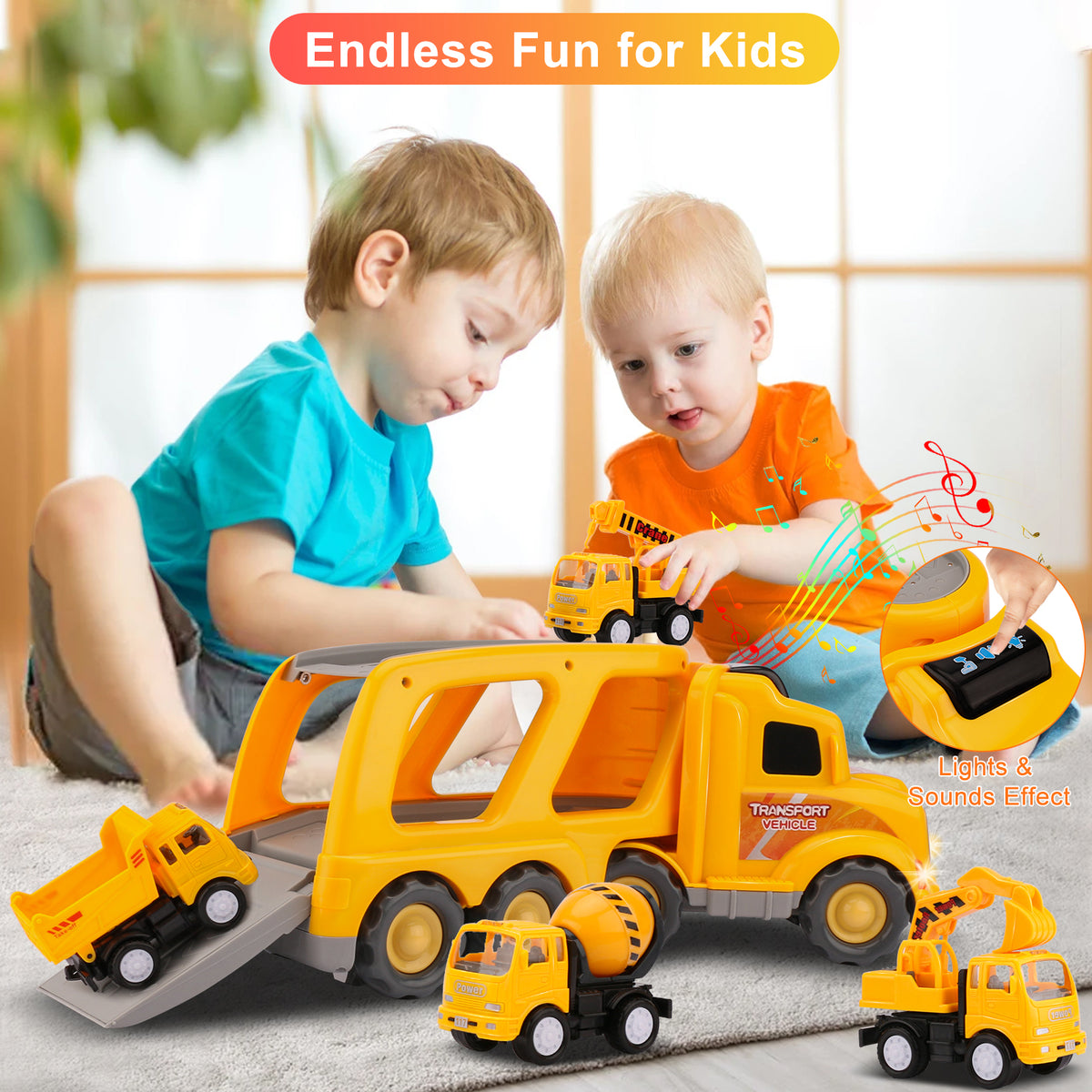 Nicmore Kids Toys Car for Boys: Boy Toy Trucks for 3 4 5 6 Year Old Bo